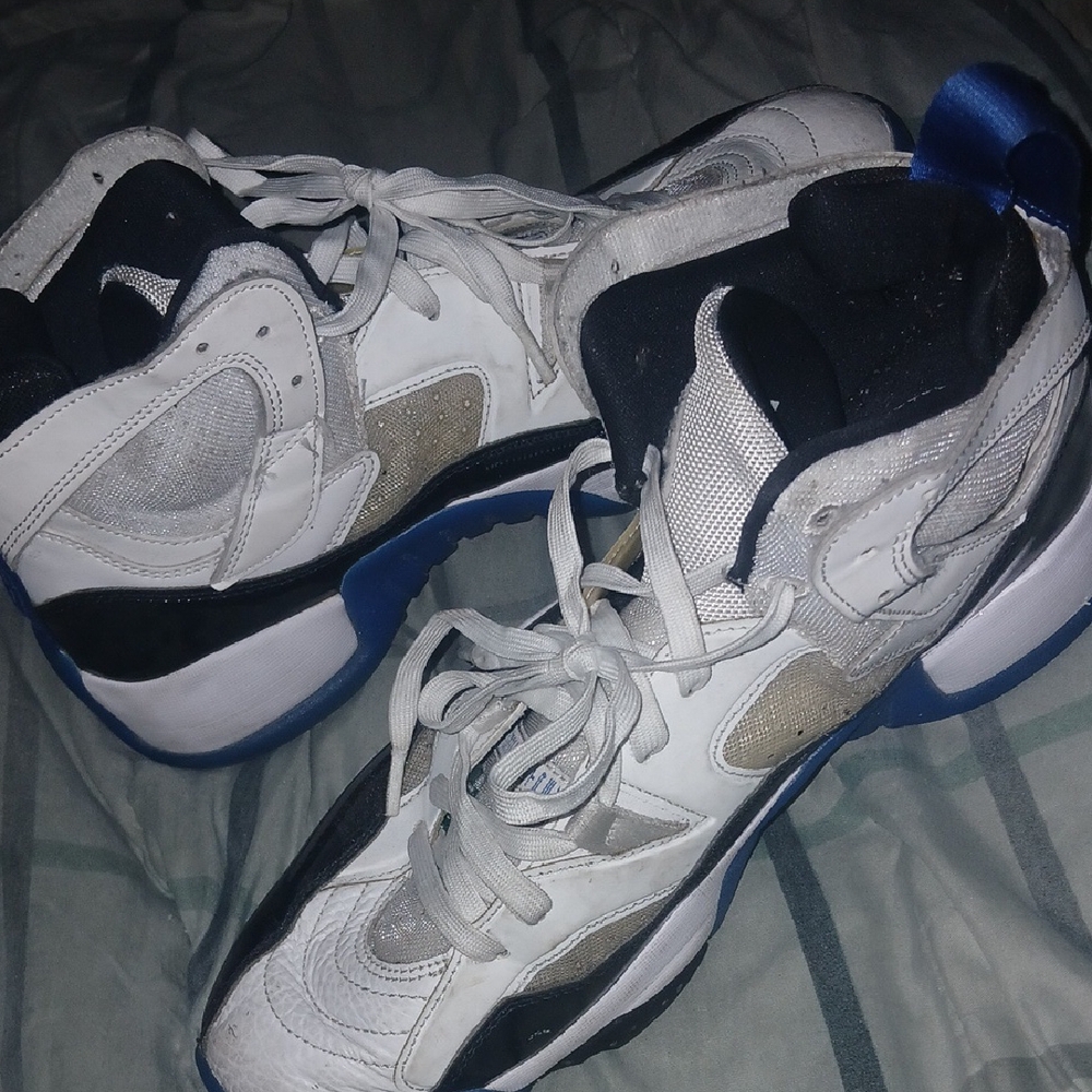 Jordan White and Blue Athletic Shoes